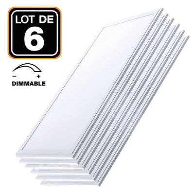 Lot 6 Dalles LED 40W 120x30 DIMMABLE Blanc Neutre 4000k - 2183 - 7061112585529