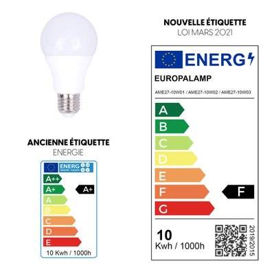 5 Ampoules LED E27 10W 6000K Blanc Froid Haute luminosité - 1190 - 7061112935454