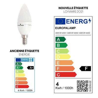 5 ampoules LED flamme E14 4W 6000K Haute Luminosité - 1235 - 7141143765722
