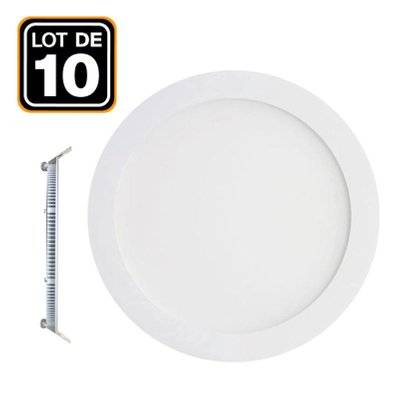 10 Spot Encastrable LED 18W Rond Extra-Plat Blanc Neutre 4500K - 881 - 7141143764954