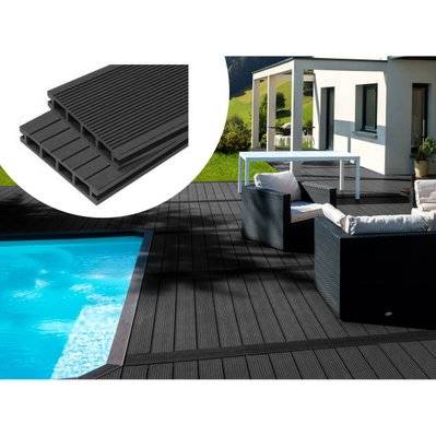 Pack 15 m² - Lames de terrasse composite alvéolaires - Ardoise - 97823 - 3700746464261
