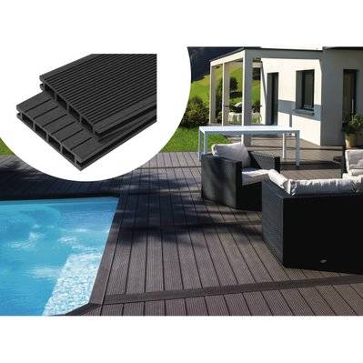 Pack 15 m² - Lames de terrasse composite alvéolaires - Gris - 97821 - 3700746464247