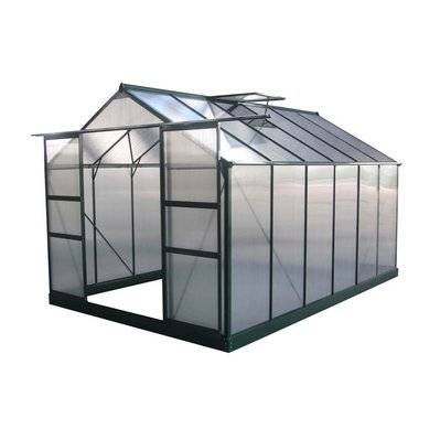Serre jardin polycarbonate "Dahlia" - 9,24 m² - Vert Sapin - 69182 - 3700746429062