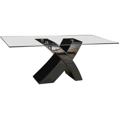 Table repas "Mona" - 200 x 90 x 74 cm - Noir - 68053 - 3700746425972