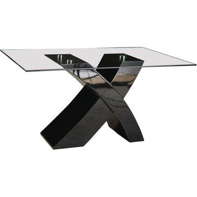 Table repas "Mona" - 150 x 90 x 74 cm - Noir - 65207 - 3700746417656
