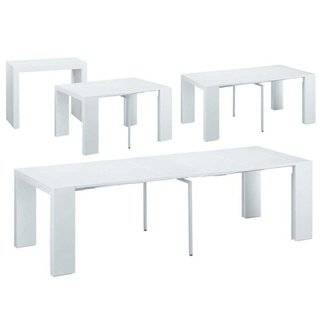Table console extensible "Elsa" - 50/300 x 94 x 75 cm - Blanc