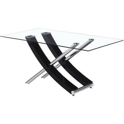 Table repas "Diva" - 160 x 90 x 76 cm - Noir laqué - 82023 - 3700746440104