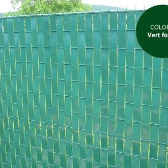 Lanière PVC pour palissade largeur 43 mm x 60 m+100 clips- Vert Foncé