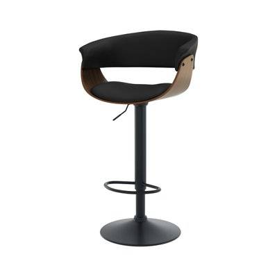 Chaise de bar noire Basile avec accoudoirs 59/81 cm - 4925 - 3701324518895