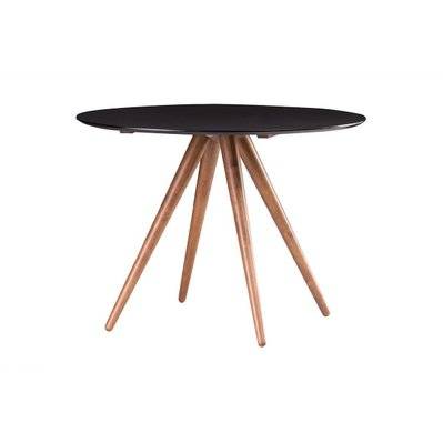 Table à manger ronde design noyer et noir D106 cm WALFORD - - 33711 - 3662275065404