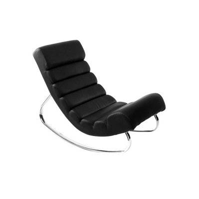 Rocking chair design noir et acier chromé TAYLOR - - 21196 - 3662275033243