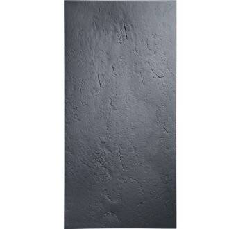Panneau d'habillage de douche en résine imitation ardoise - gris ardoise - 250 x 100 cm