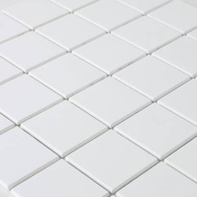 Mosaïque en solid surface 100 x 50 cm - carreau 5 x 5 cm blanc pur lisse - 9010-L-5 - 3700797502585