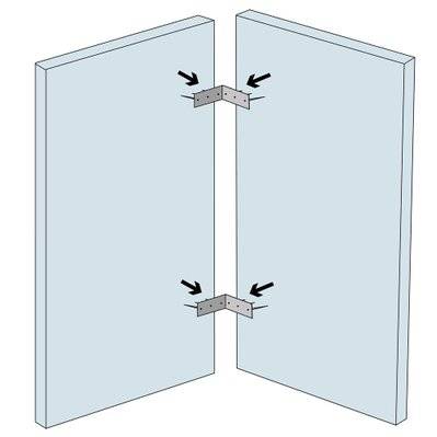 Accessoire douche à l'italienne - ancrages perpendiculaires pour panneaux à carreler (2) - ACC006 - 3700797500260