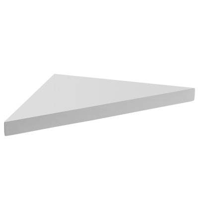 Etagère d'angle blanche en solid surface mat et lisse - 24 x 24 cm x 2,4 cm d'épaisseur (résiste jusqu'à 15 kilos) - CORNERSOLID9010 - 3700797504466