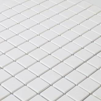 Mosaïque en solid surface 100 x 50 cm - carreau 2,5 x 2,5 cm blanc pur lisse