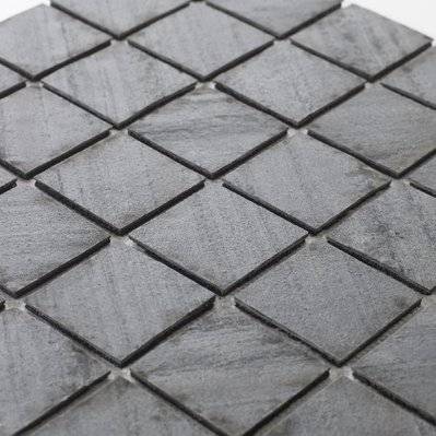 Mosaïque en pierre naturelle 100 x 50 cm - carreau 5 x 5 cm graphite noir - 915-L-5 - 3700797502387