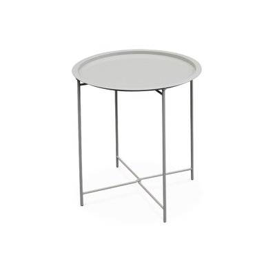 Table basse ronde – Alexia gris taupe – Table d'appoint ronde Ø46cm. acier thermolaqué - 3760247266238 - 3760247266238
