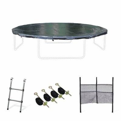 Pack accessoires pour trampoline Ø 430cm Vénus / Sagittaire / Vénus INNER - Échelle. bâche de protection. filet de rangement - 3760247266122 - 3760247266122