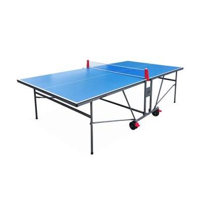 Table de ping pong INDOOR bleue - table pliable avec 2 raquettes et 3 balles. pour utilisation intérieure. sport tennis de table - 3760247262094 - 3760247262094