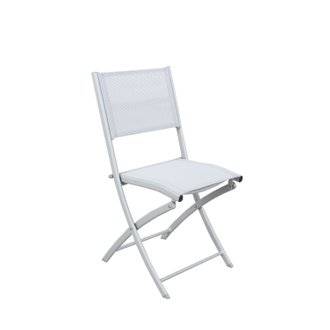 4 chaises pliables aluminium textilène - Gris Argenté- BORA