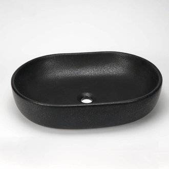 Vasque à Poser Ovale - Céramique Noir Mat - 59x42 cm - Extra