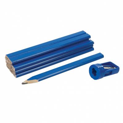 Conjunto de 12 lápis de carpinteiro  + 1 apara-lápis - 250227 - 5024763032080