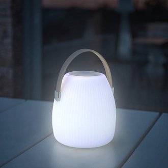Lampe enceinte bluetooth sans fil MINI MAY PLAY Beige Polyéthylène H23CM