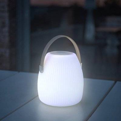 Lampe enceinte bluetooth sans fil MINI MAY PLAY Beige Polyéthylène H23CM - 39386 - 3760119739556