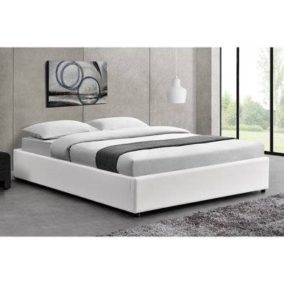 Cadre de lit blanc avec coffre de rangement intégré -160x200 cm KENNINGTON - 212775 - 3700998510532