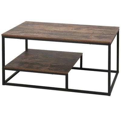 Table Basse en Bois Table de Salon Design Rétro 100 x 60 x 50 cm Brun - 833-797 - 3662970072615