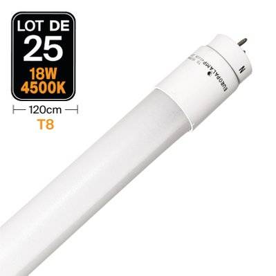 25 Tubes Neon LED 18W 120cm T8 Blanc Neutre 4500k Gamme Pro - 1941 - 7061114102953