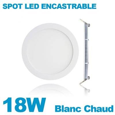 Spot Encastrable LED 18W Rond Extra-Plat Blanc Chaud 3000K - 504 - 7061117621833