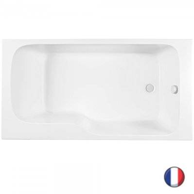 Baignoire bain douche JACOB DELAFON Malice version droite | Blanc brillant 160 x 85 - E6D146R-00 - 3440893475252