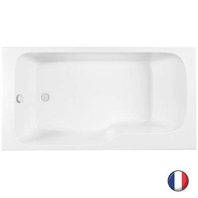 Baignoire bain douche JACOB DELAFON Malice, version gauche | Blanc brillant 160 x 85 - E6D146L-00 - 3440893475245