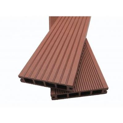 Lame terrasse bois composite alvéolaire Dual Brun rouge, L : 240 cm, l : 14 cm, E : 25mm,  Surface couverte en m² - 0.34 - 2_5 - 3068754500020
