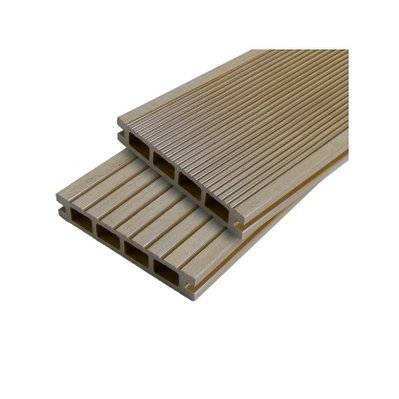 Lame terrasse bois composite alvéolaire Dual Beige clair, L : 360 cm, l : 14 cm, E : 25mm, Surface couverte en m² - 0.5 - 2_2 - 3068754501010