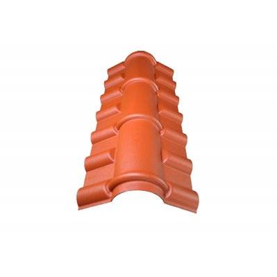 Faîtière PVC pour toiture imitation tuile mini Terre cuite, L : 104 cm - 279_901 - 3068755786706