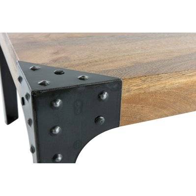 Table basse rectangulaire industrielle bois manguier massif et métal noir L100 cm MADISON - L100xP60xH40 - 47293 - 3662275110425