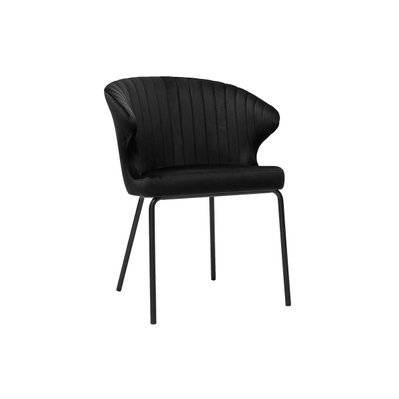 Chaise design noire en tissu velours et métal REQUIEM - L58xP60xA79 - 48307 - 3662275113723
