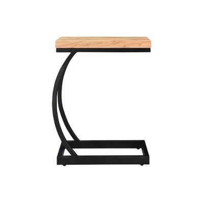 Table d'appoint design rectangulaire en bois massif et métal noir L45 cm BREAK L45xP26xH60 - 46360 - 3662275105766