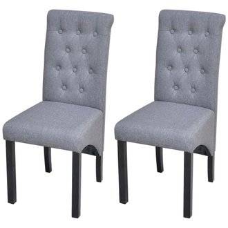 Lot de deux chaises de salle à manger tissu gris foncé 1902168