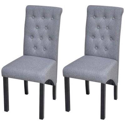 Lot de deux chaises de salle à manger tissu gris foncé 1902168 - 1902168 - 3000024117668