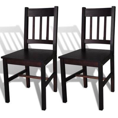 Lot de 2 chaises de salle à manger classique en bois marron foncé 1902059/2 - 1902059/2 - 3001936177108