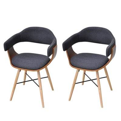 2 chaises salon salle à manger en bois cintré avec revêtement en tissu moderne 1902048 - 1902048 - 3001046068488