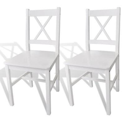 Lot de 2 chaises de salle à manger classique en bois blanc 1902057 - 1902057 - 3000766287087
