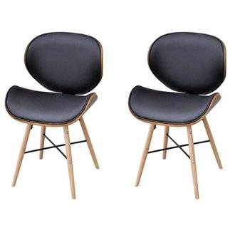 2 chaises de salon salle à manger entrée sans accoudoirs avec cadre en bois cintré top designe moderne 1902049