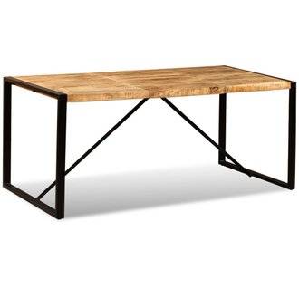 Table de salon salle à manger design bois de manguier brut 180 cm 0902316