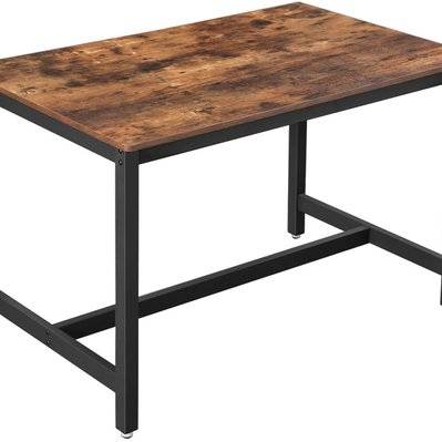 Table de salle à manger pour 4 personnes industriel bois et métal noir 120 x 75 cm 12_0000998 - 12_0000998 - 3000100228981