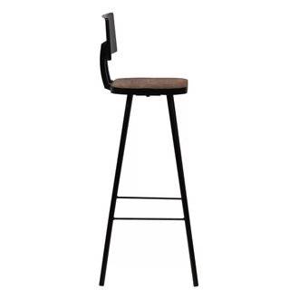 Lot de quatre tabourets de bar design chaise siège bois massif de récupération marron foncé 1202184